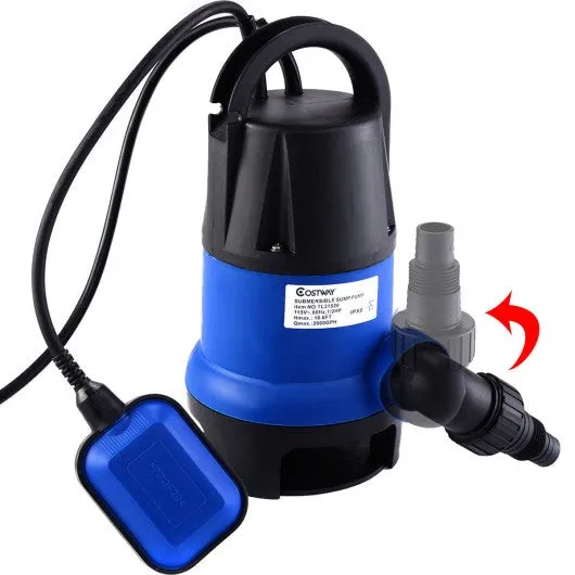 1/2HP 2000GPH Submersible Dirty Clean Water Pump Flooding Pond Swimming Pool