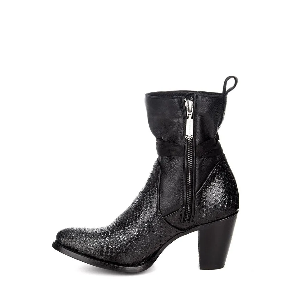 3F25PM - Cuadra black Paris Texas western python ankle boots for women