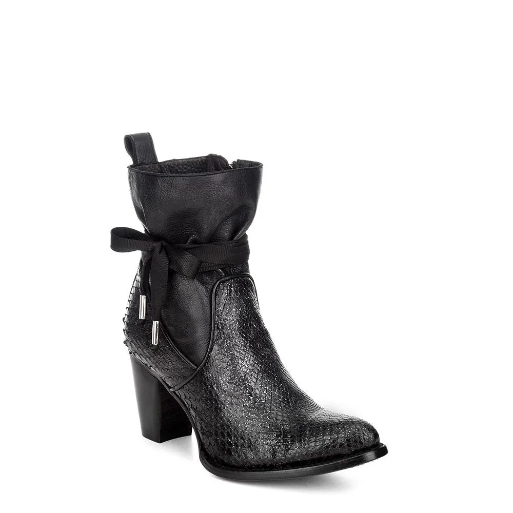 3F25PM - Cuadra black Paris Texas western python ankle boots for women