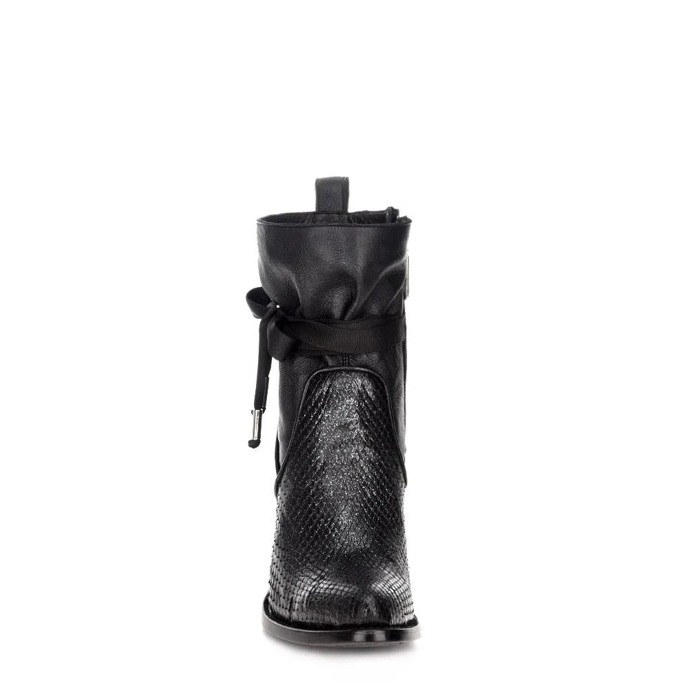 3F25PM - Cuadra black Paris Texas western python ankle boots for women