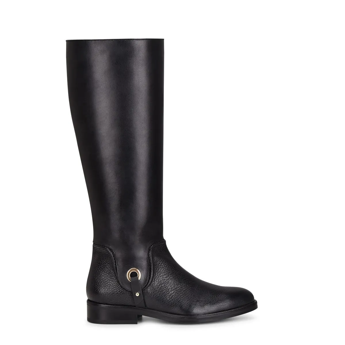 45TVNTS - Franco Cuadra black casual riding deer leather boots for women