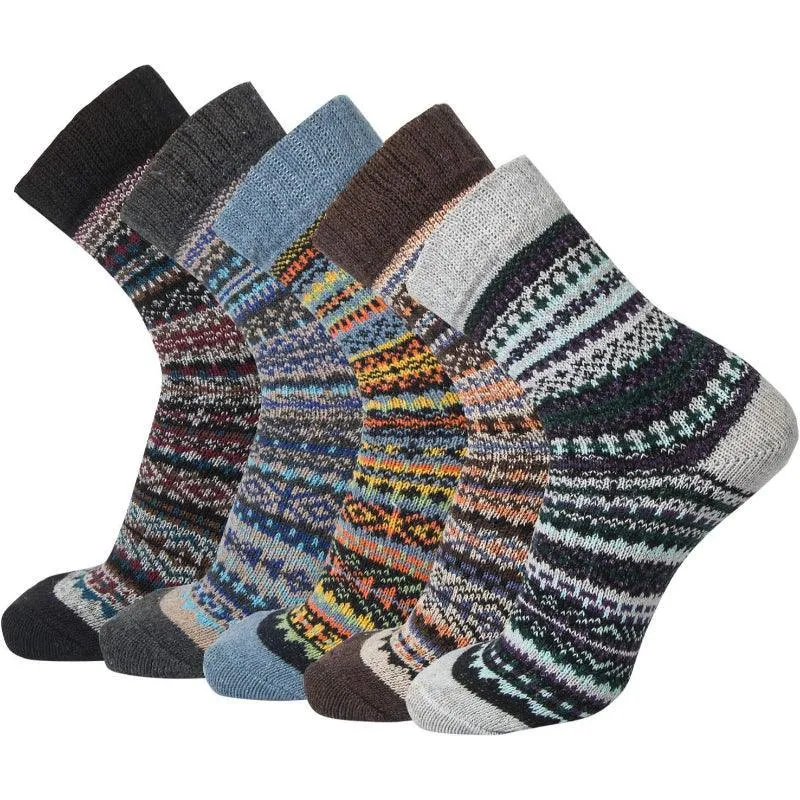 5 Pairs Wool Blend Socks - All Day Warmth and Comfort