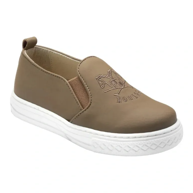 896 - Taupe Sahara Leather Sneaker for Girl by London Kids