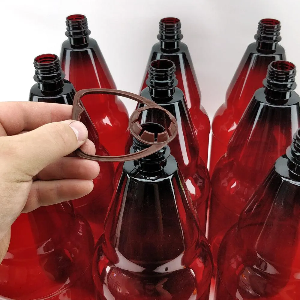 9 x 2500mL PET Amber Brown Bottles with Screw Caps and Handles