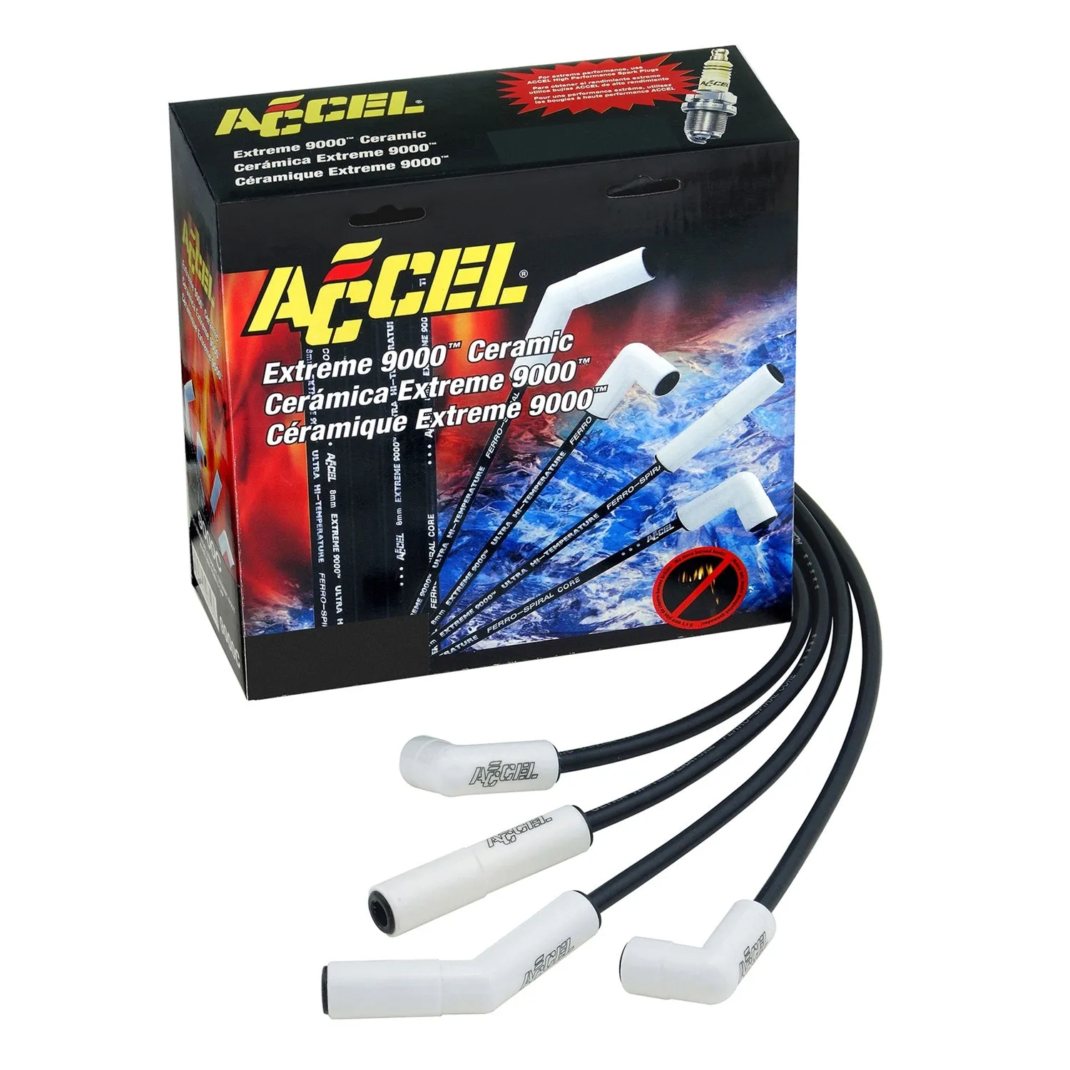 ACCEL 9019C Extreme 9000 Ceramic Boot Spark Plug Wire Set