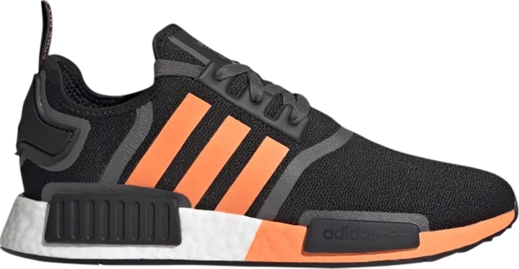 Adidas NMD_R1 'Black Screaming Orange' sneakers, black