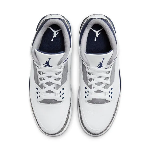 Air Jordan 3 Retro 'Midnight Navy' Sneakers, White