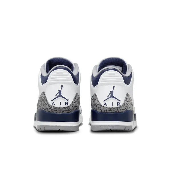 Air Jordan 3 Retro 'Midnight Navy' Sneakers, White