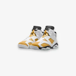 Air Jordan 6 Retro GS White Yellow Ochre Black Grade School 384665-170