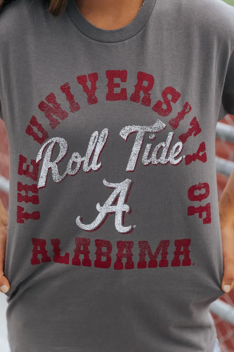 Alabama Roll Tide Graphic Tee - Charcoal - FINAL SALE