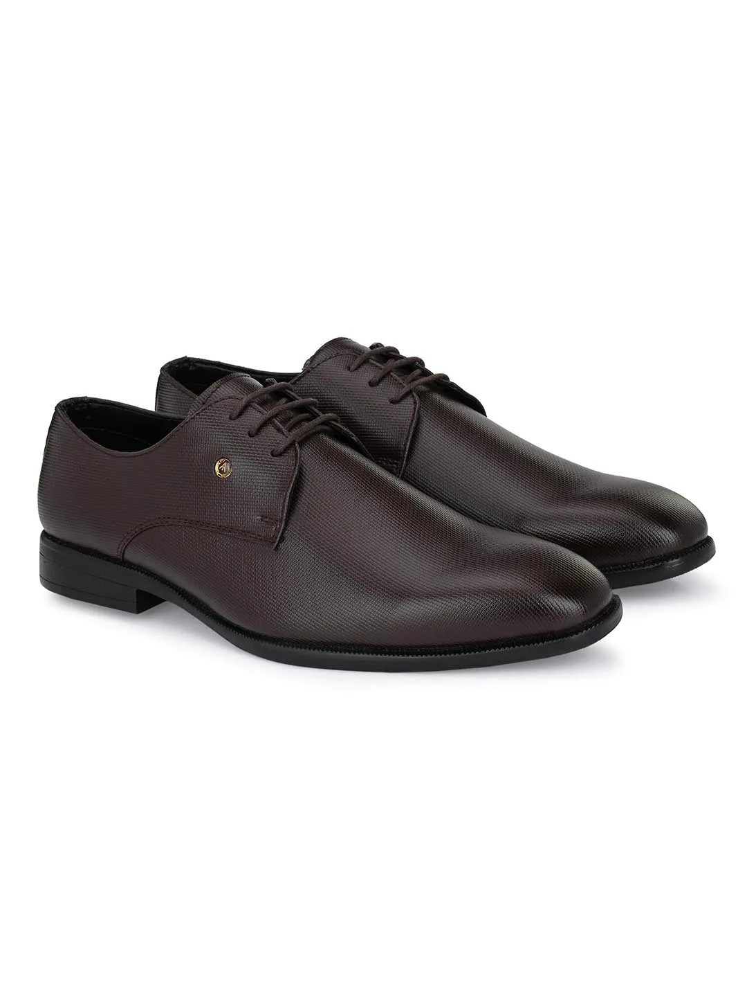 Alberto Torresi Synthetic Tan Laceup Formal Shoes for Men