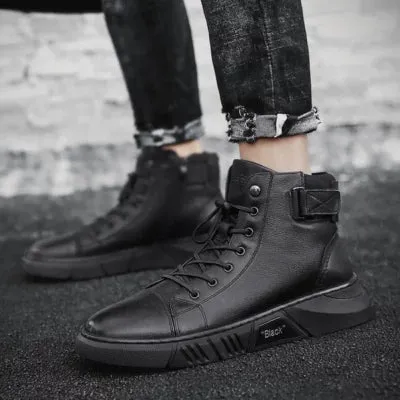 Allan - All Black Leather Sneakers