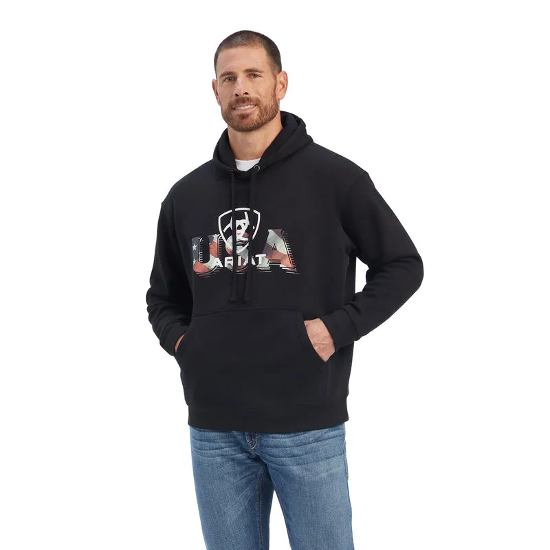 'Ariat' Men's USA Proud Hoodie - Black