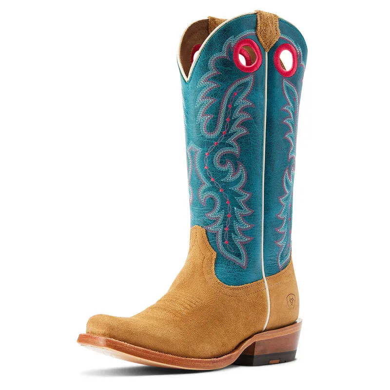 ARIAT WOMEN'S FUTURITY BOON WESTERN BOOTS | BUCKSKIN ROUGHOUT / SOMETHING BORROWED