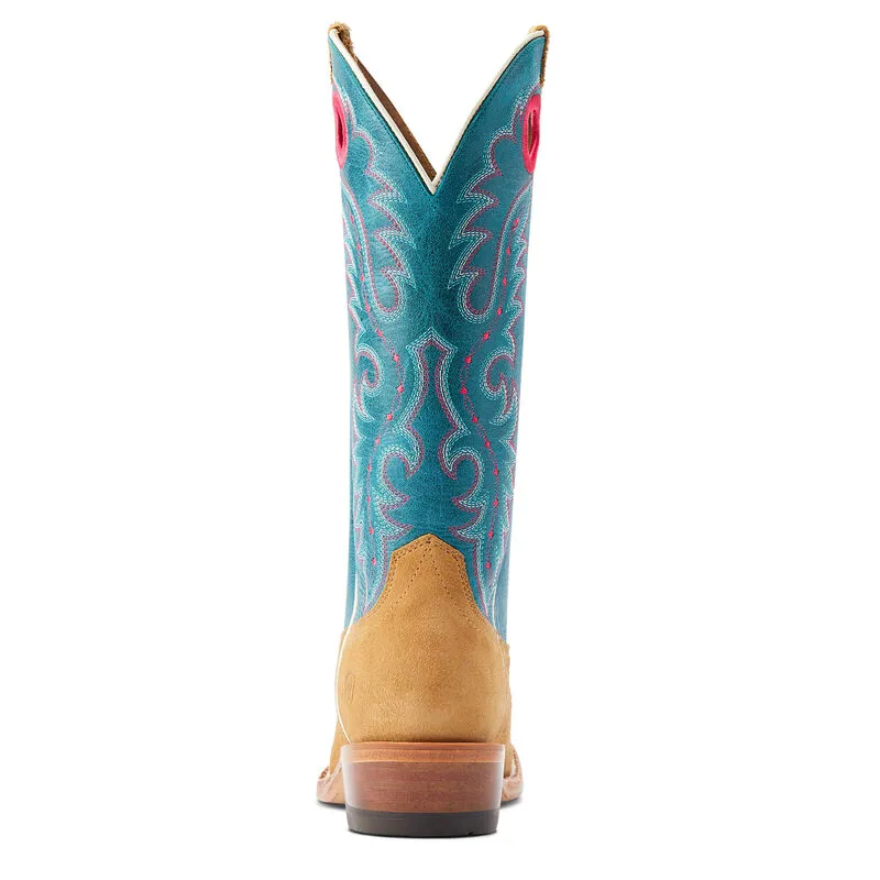 ARIAT WOMEN'S FUTURITY BOON WESTERN BOOTS | BUCKSKIN ROUGHOUT / SOMETHING BORROWED