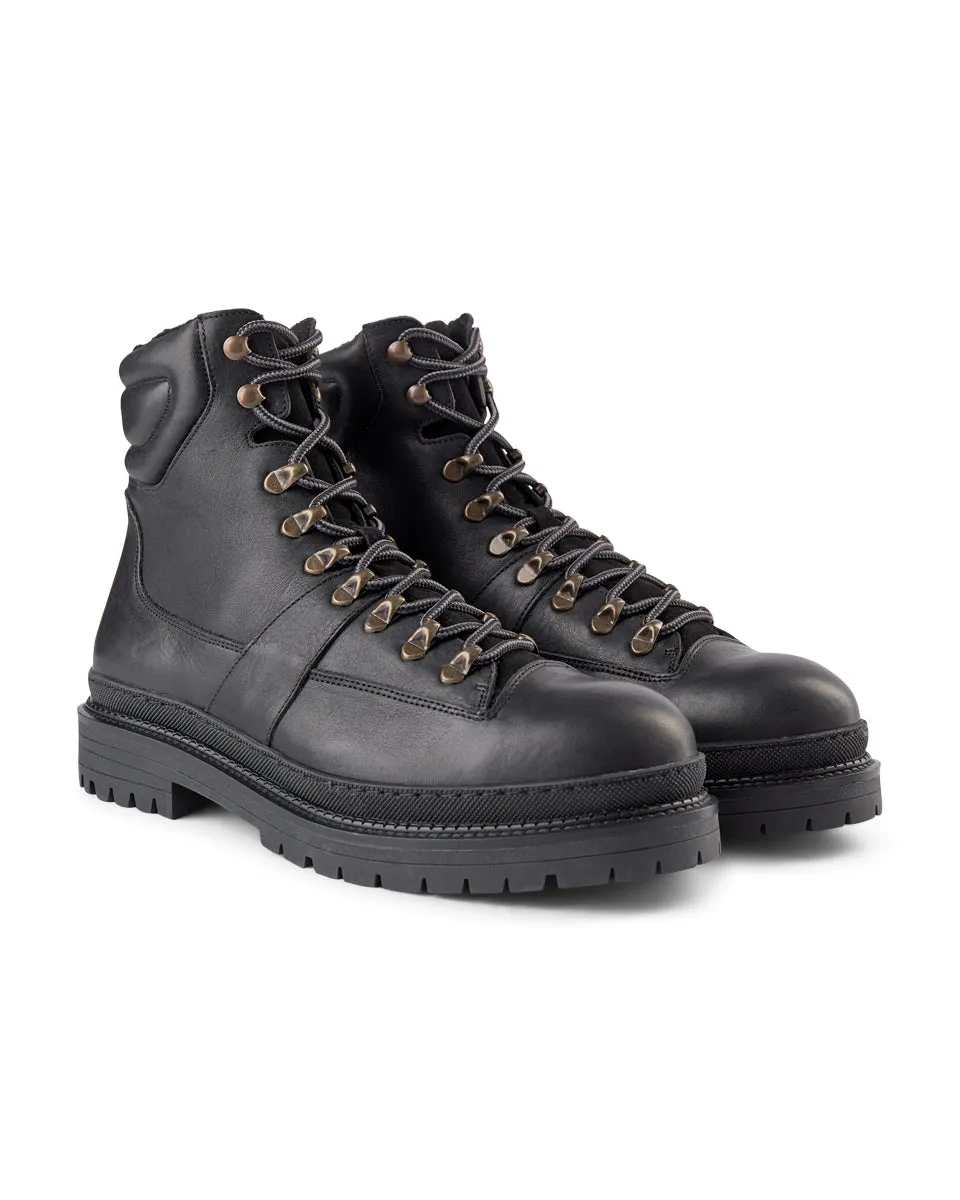 Arvid boot leather - BLACK