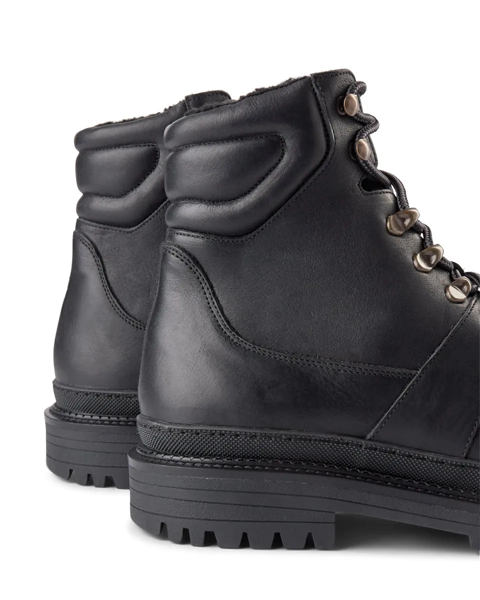 Arvid boot leather - BLACK