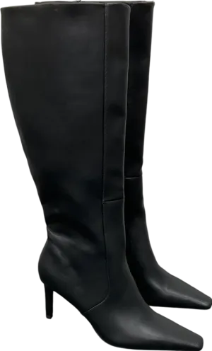 ASOS Black Canberra Heeled 90s Knee High Boots UK 7 EU 40 👠