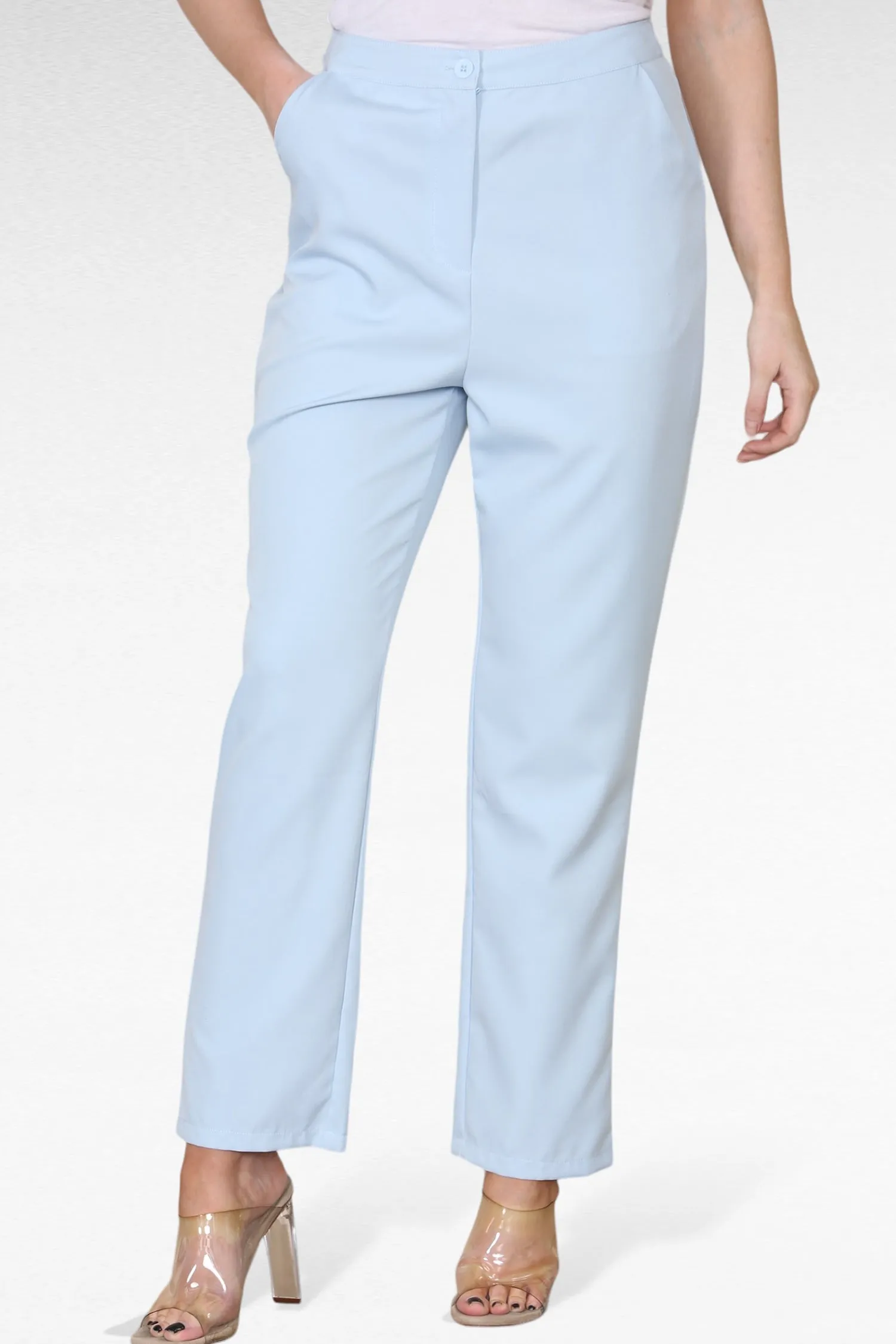 Baby blue Straight Leg Trousers