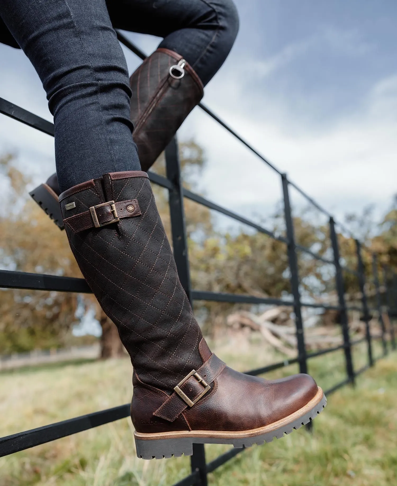 Barbour Womens Knee-High Boots Willow Dark Brown