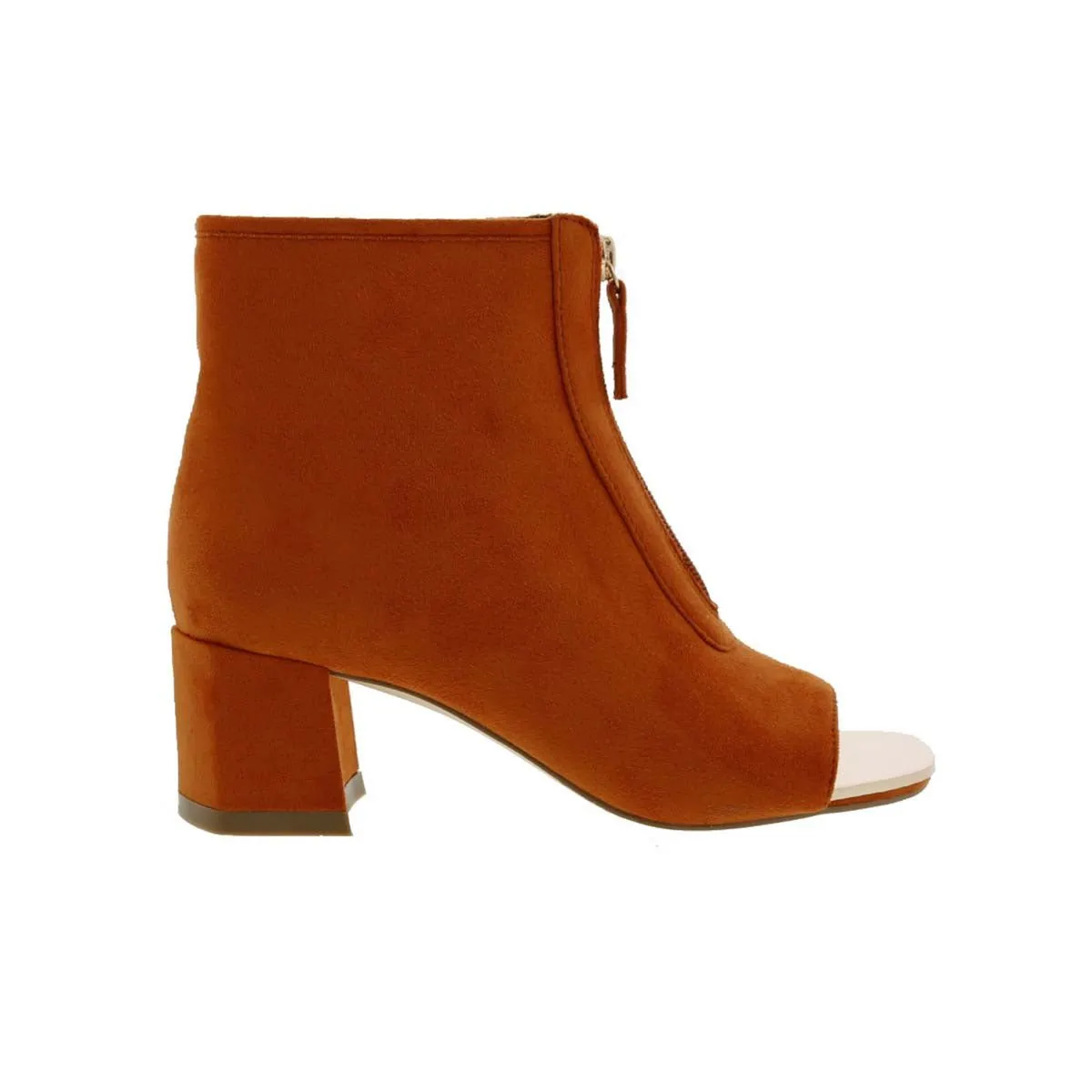 Bellini Jaded Women Open-toed Ankle Booties In Orange Microsuede