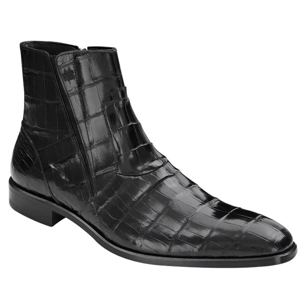 Belucci By Mezlan In Black Genuine Alligator Skin Boots