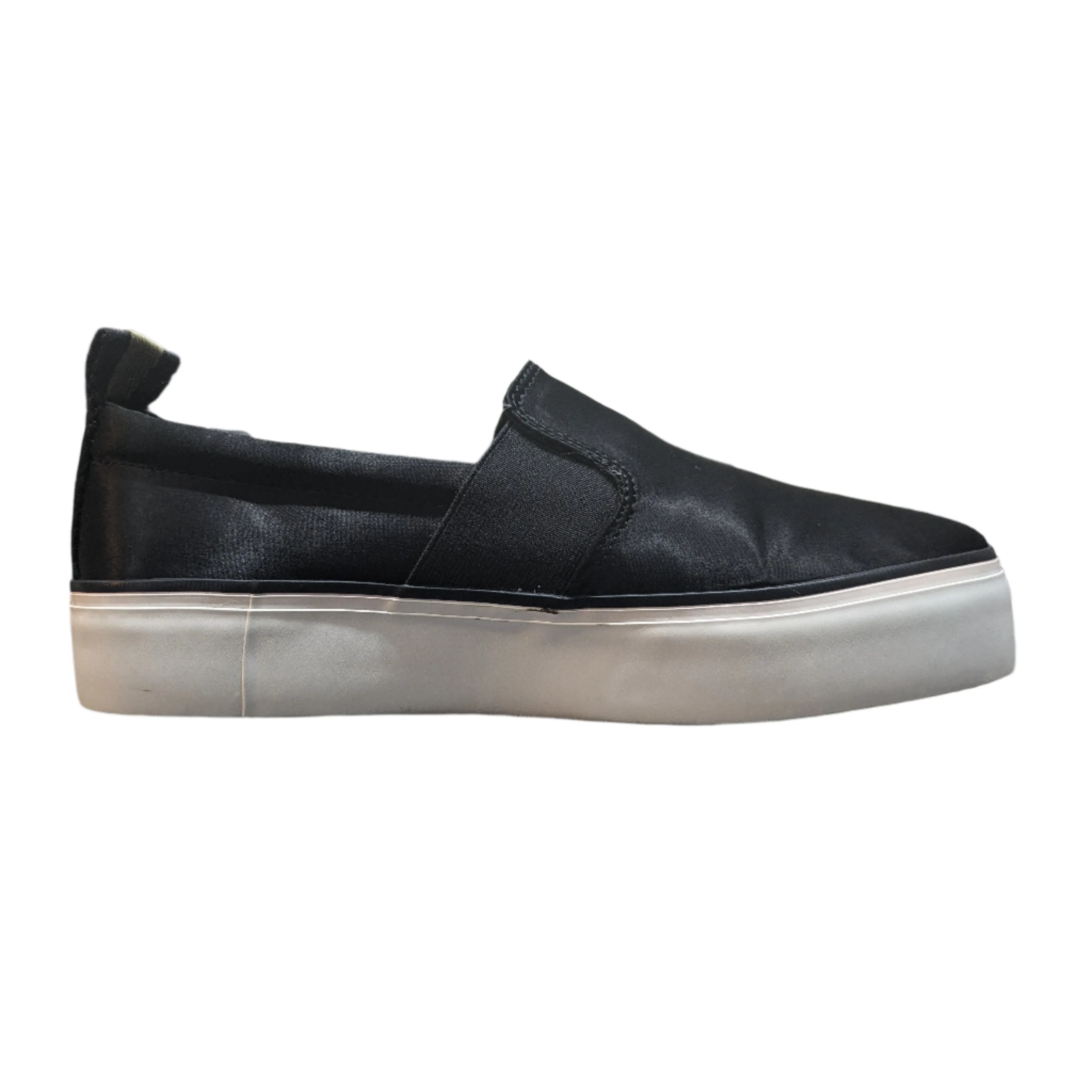 Bershka Satin Slip-On Sneakers - Black (Size EU 38 / UK 5 / US 7.5)