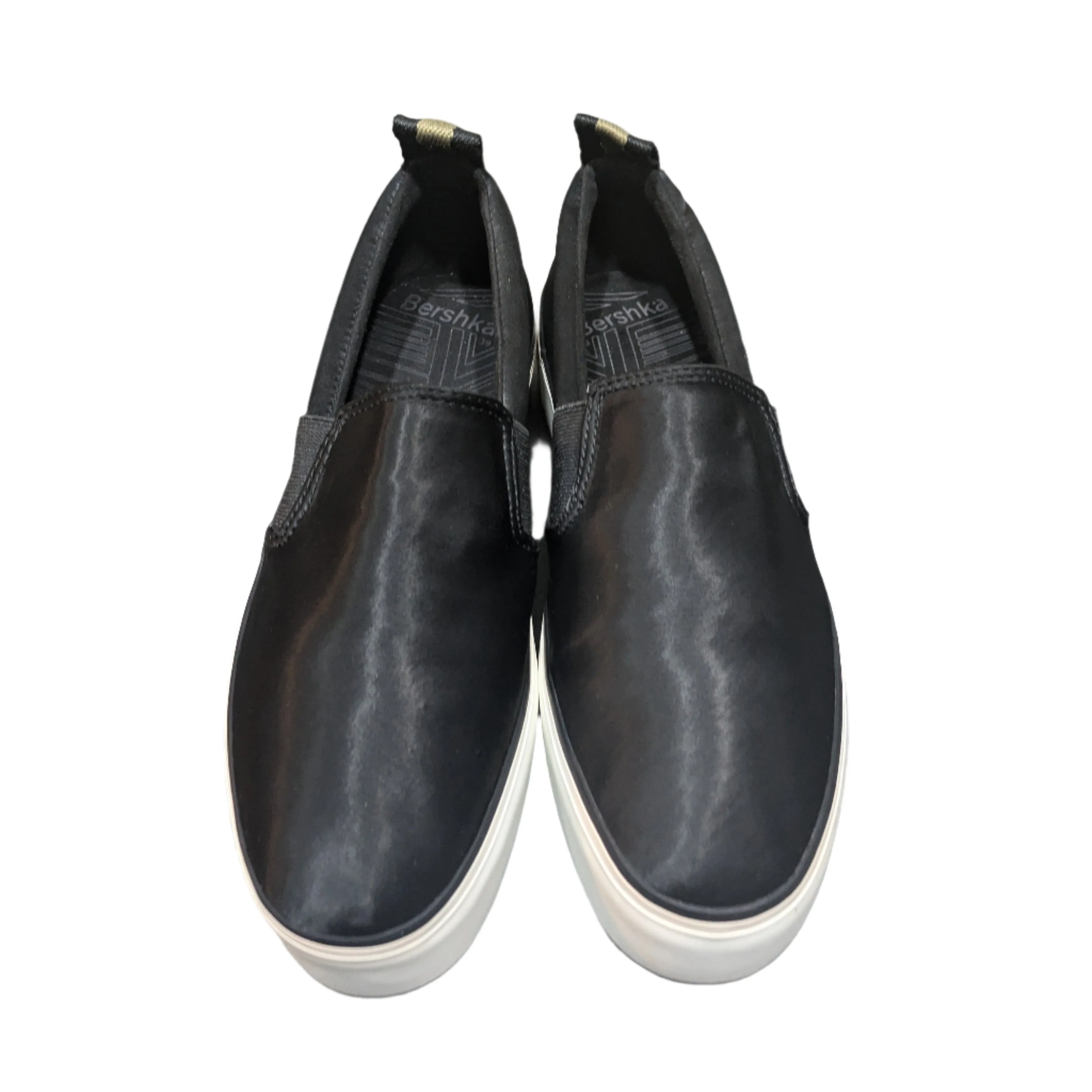 Bershka Satin Slip-On Sneakers - Black (Size EU 38 / UK 5 / US 7.5)