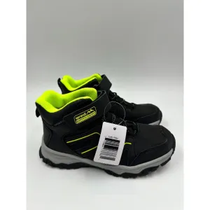 Big Kid Size 2, Black and Yellow High Top Hikers