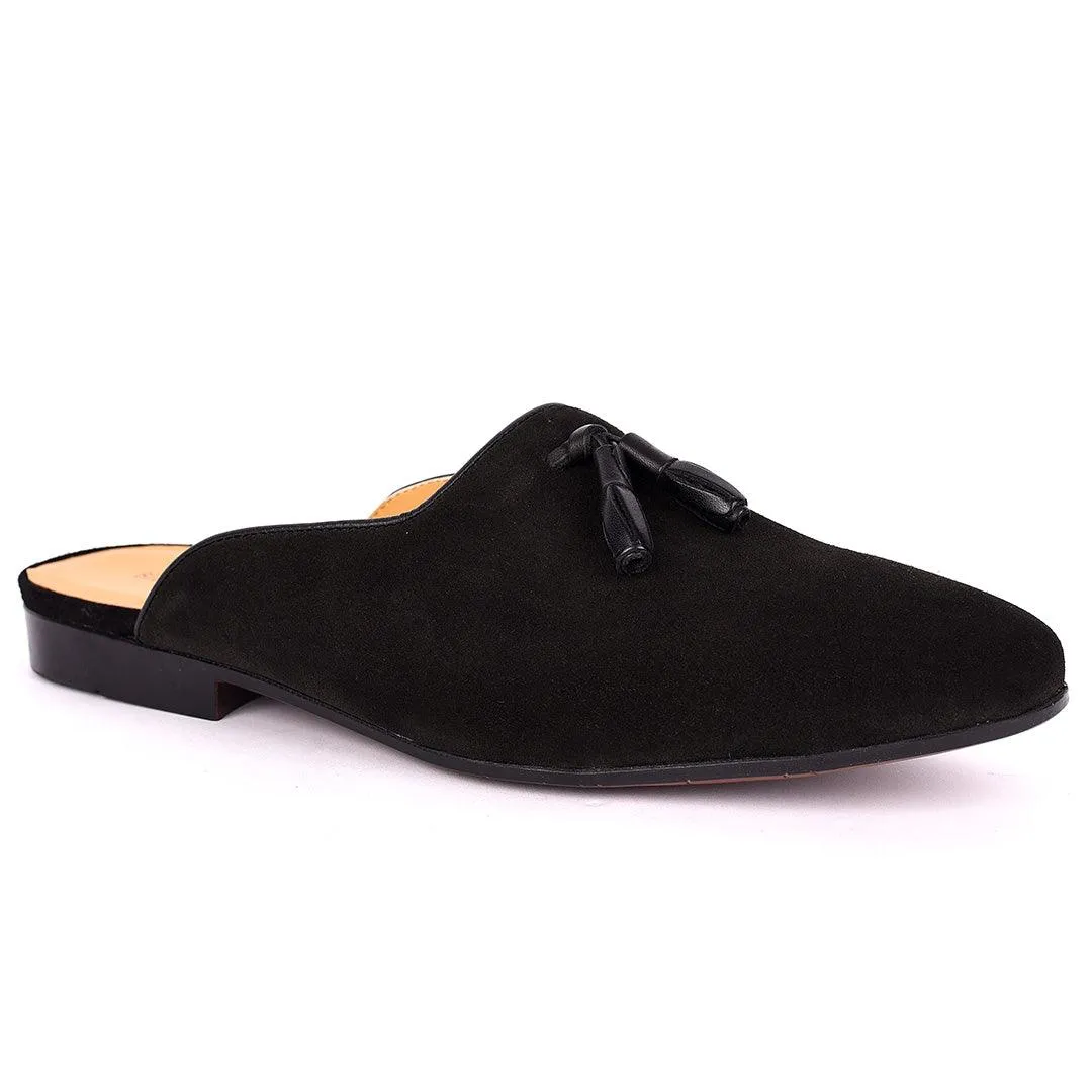 Billy Garrison Tassel Designed Suede Leather Men's Half Shoe- Black