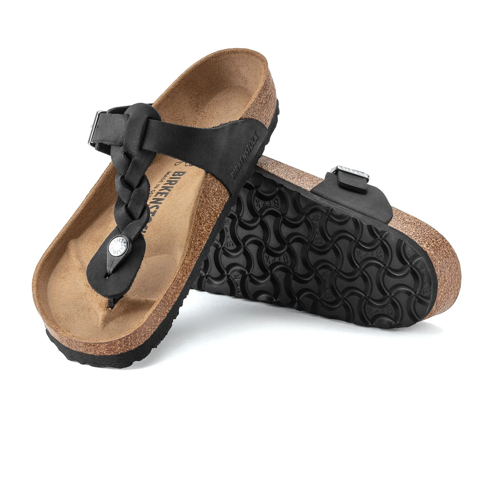 Birkenstock Gizeh Braid Sandal (Women) - Black Oiled Leather