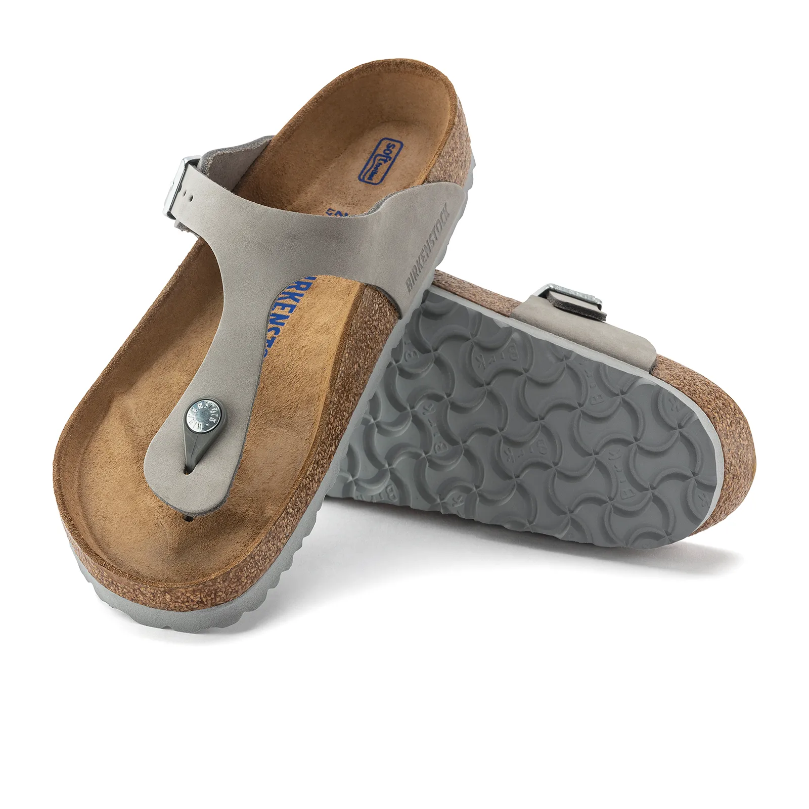 Birkenstock Gizeh Soft Footbed Sandal (Women) - Dove Grey Leather