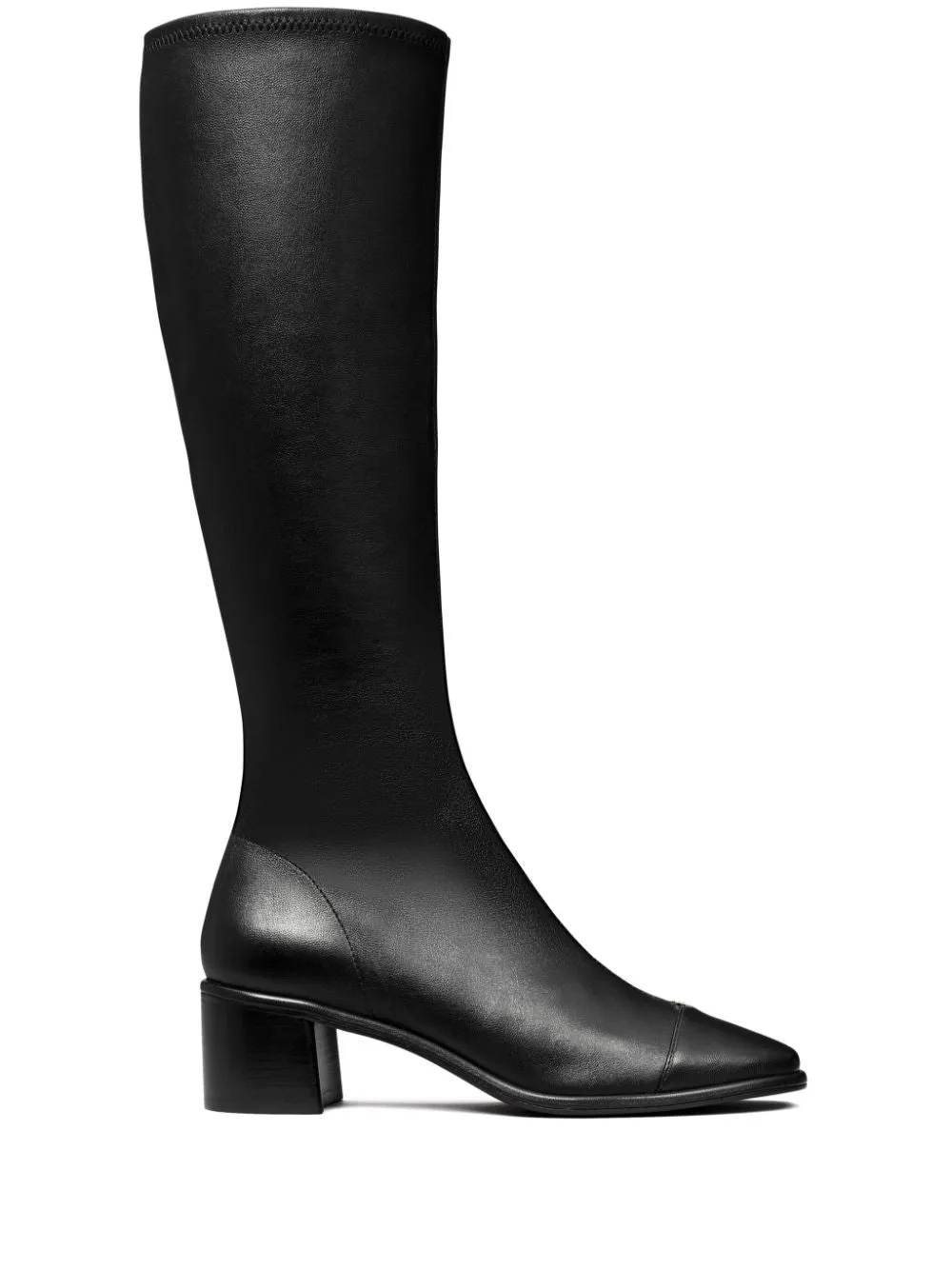 Black Nappa Leather Knee High Boots