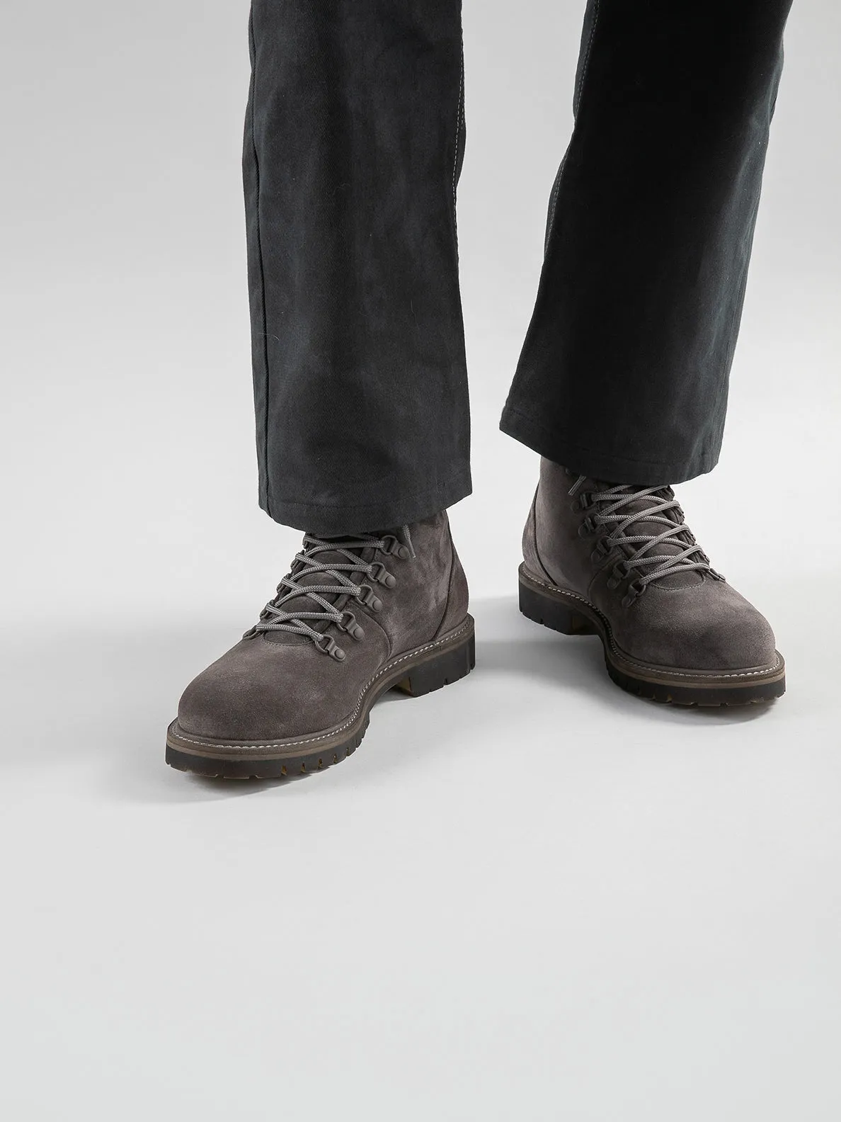 BOSS 006 - Gray Suede Lace Up Boots