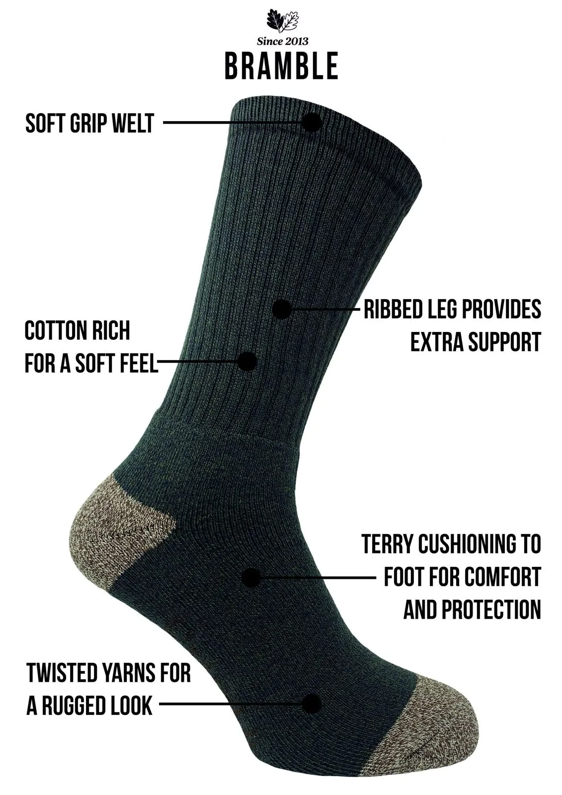 Bramble Mens All Terrain Walking Socks 3 Pair Pack