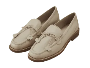 Charlotte Lace Loafers in Latte Matt Calfskin