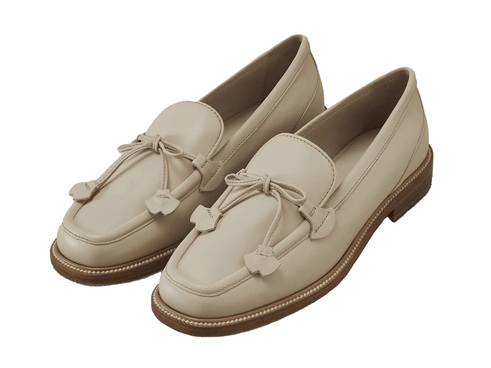 Charlotte Lace Loafers in Latte Matt Calfskin