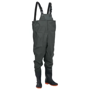 Chest Waders with Boots Dark Green Size 41