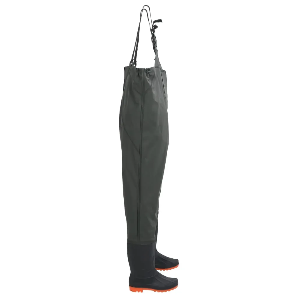 Chest Waders with Boots Dark Green Size 41