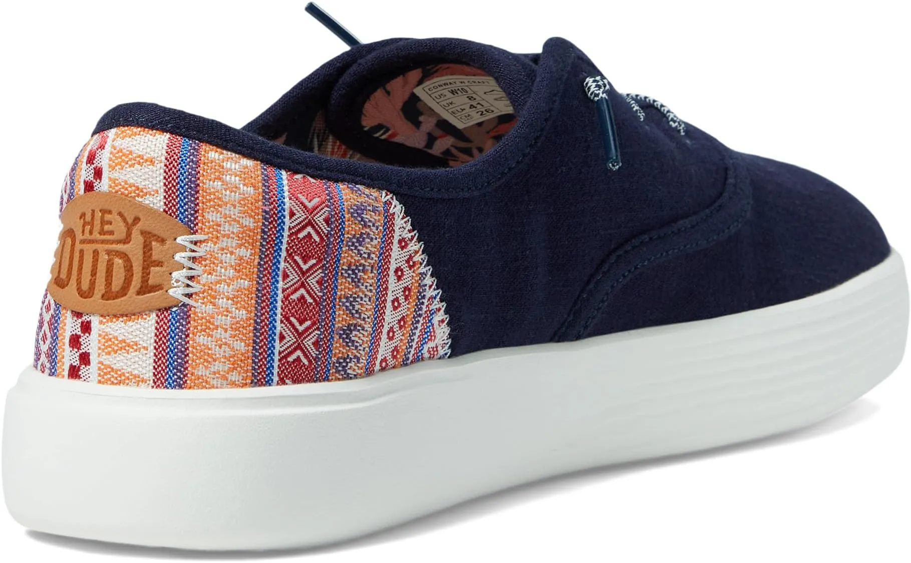 Conway Craft Linen Hey Dude Sneakers, Navy 1