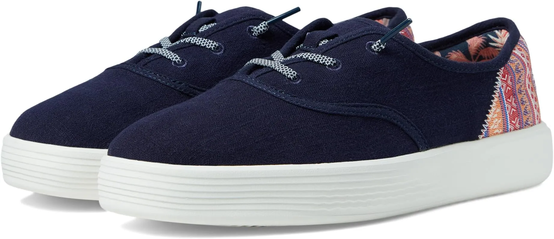 Conway Craft Linen Hey Dude Sneakers, Navy 1