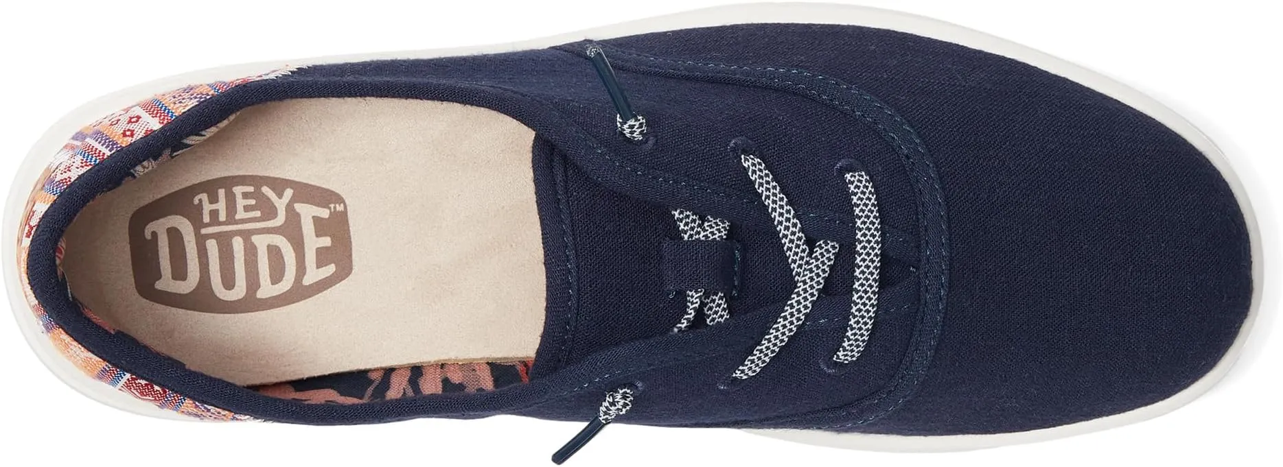 Conway Craft Linen Hey Dude Sneakers, Navy 1