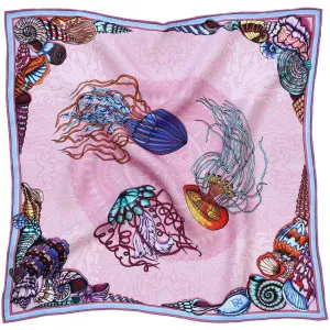 Dancing Jellyfish Pink Pocket Square