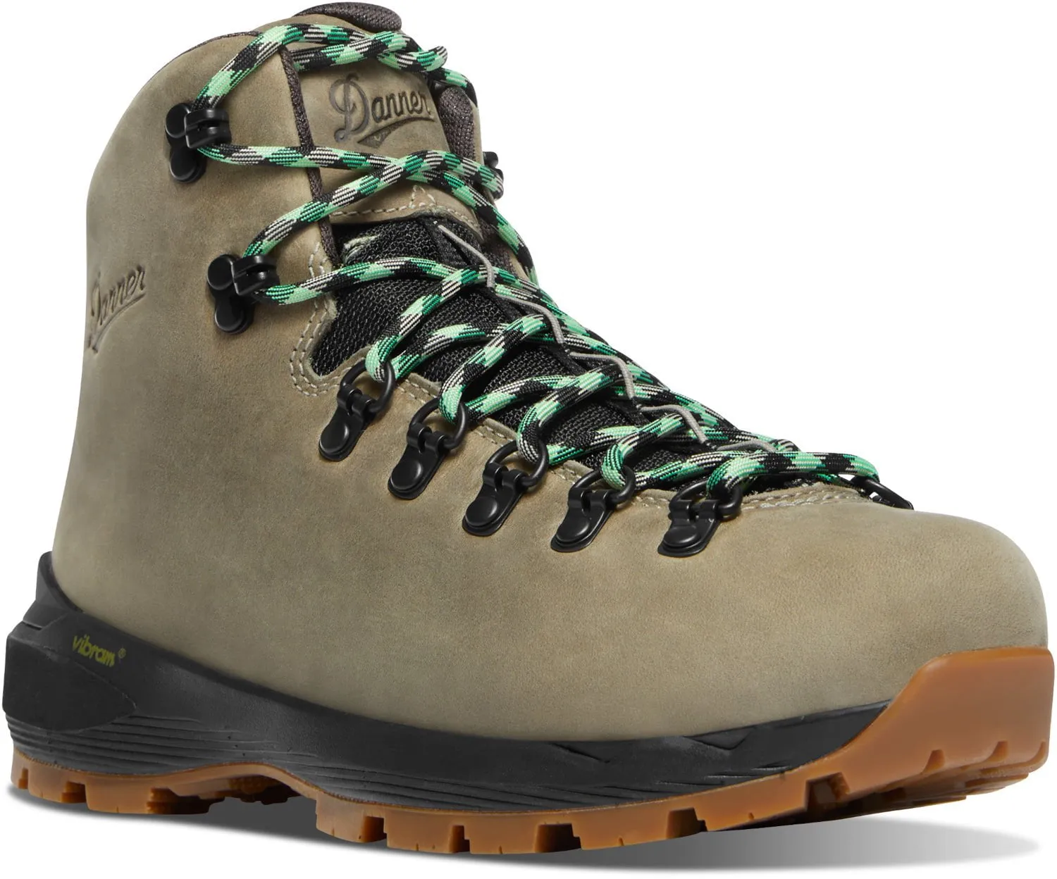 Danner Womens Mountain 600 EVO GTX Tin Gray/Island Green Leather Hiking Boots