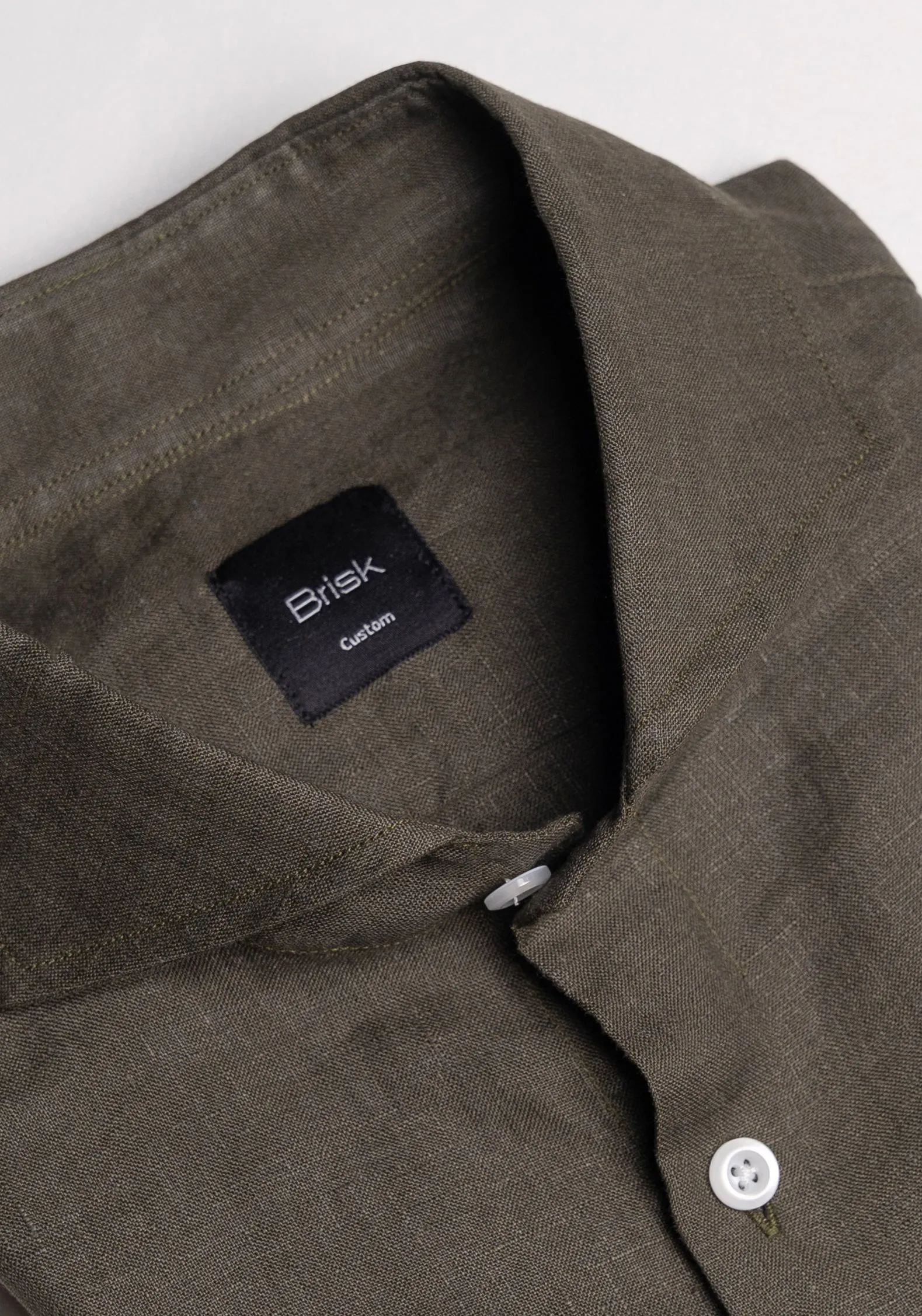 Dark Army Green Irish Linen Shirt