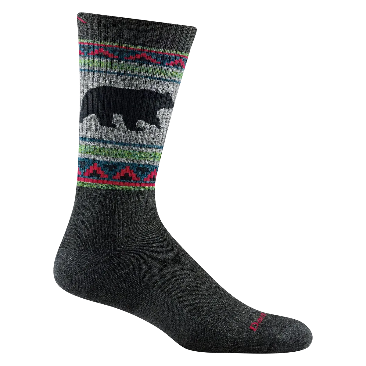 Darn Tough Vermont Hike Trek Unisex Vangrizzle 1980 Charcoal Bear Boot Socks