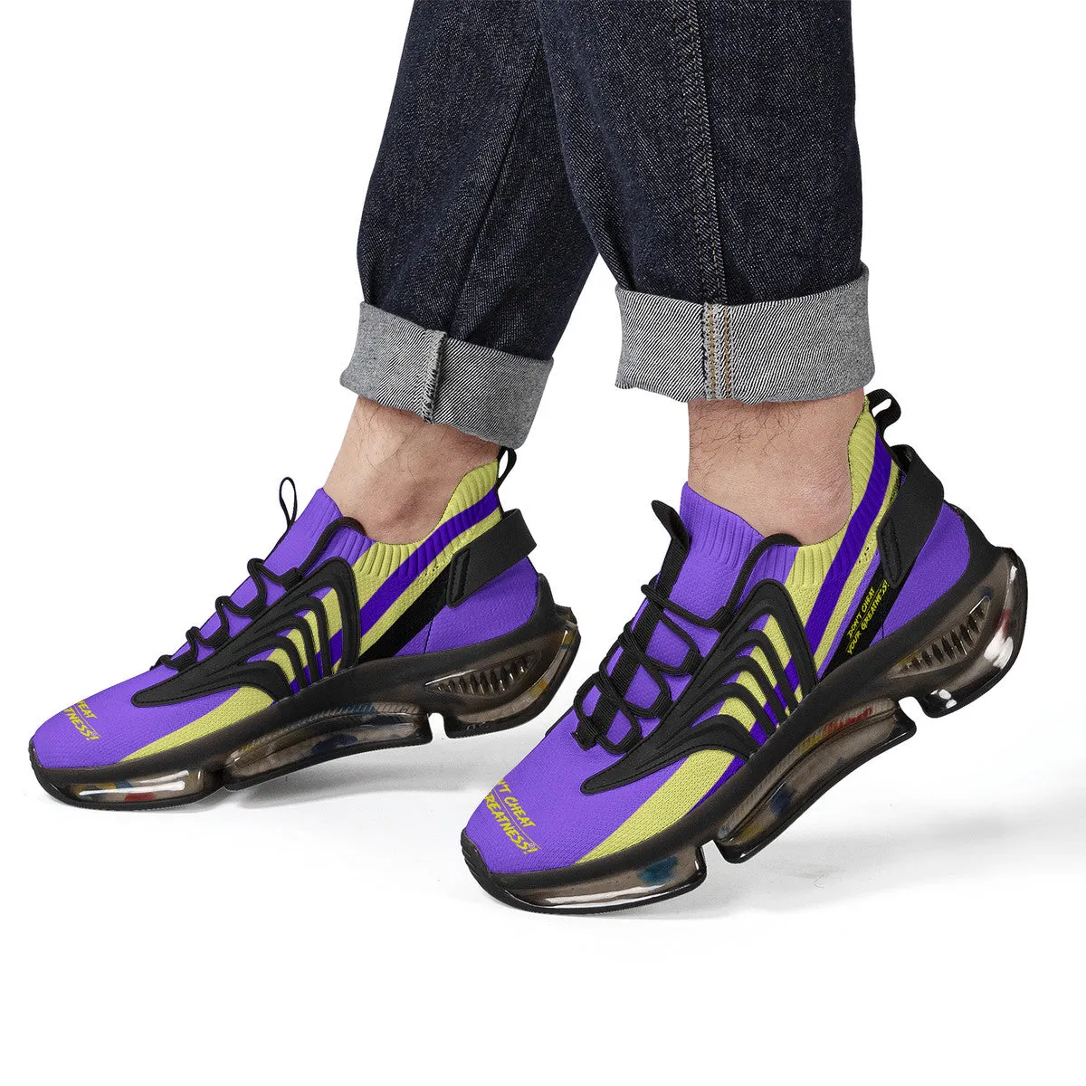 DCYG X2 Purple & Gold, Air Max React Sneakers - Black