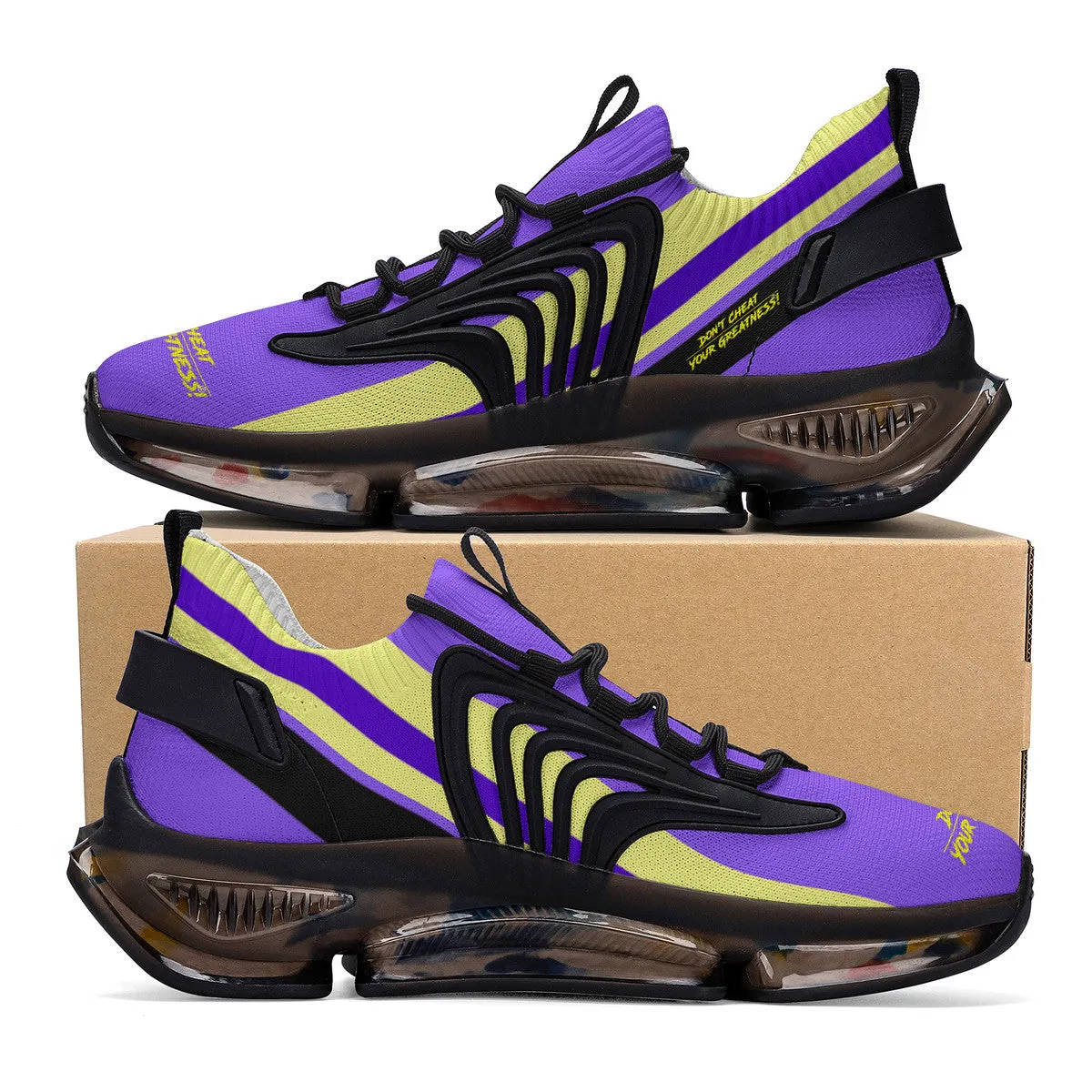 DCYG X2 Purple & Gold, Air Max React Sneakers - Black