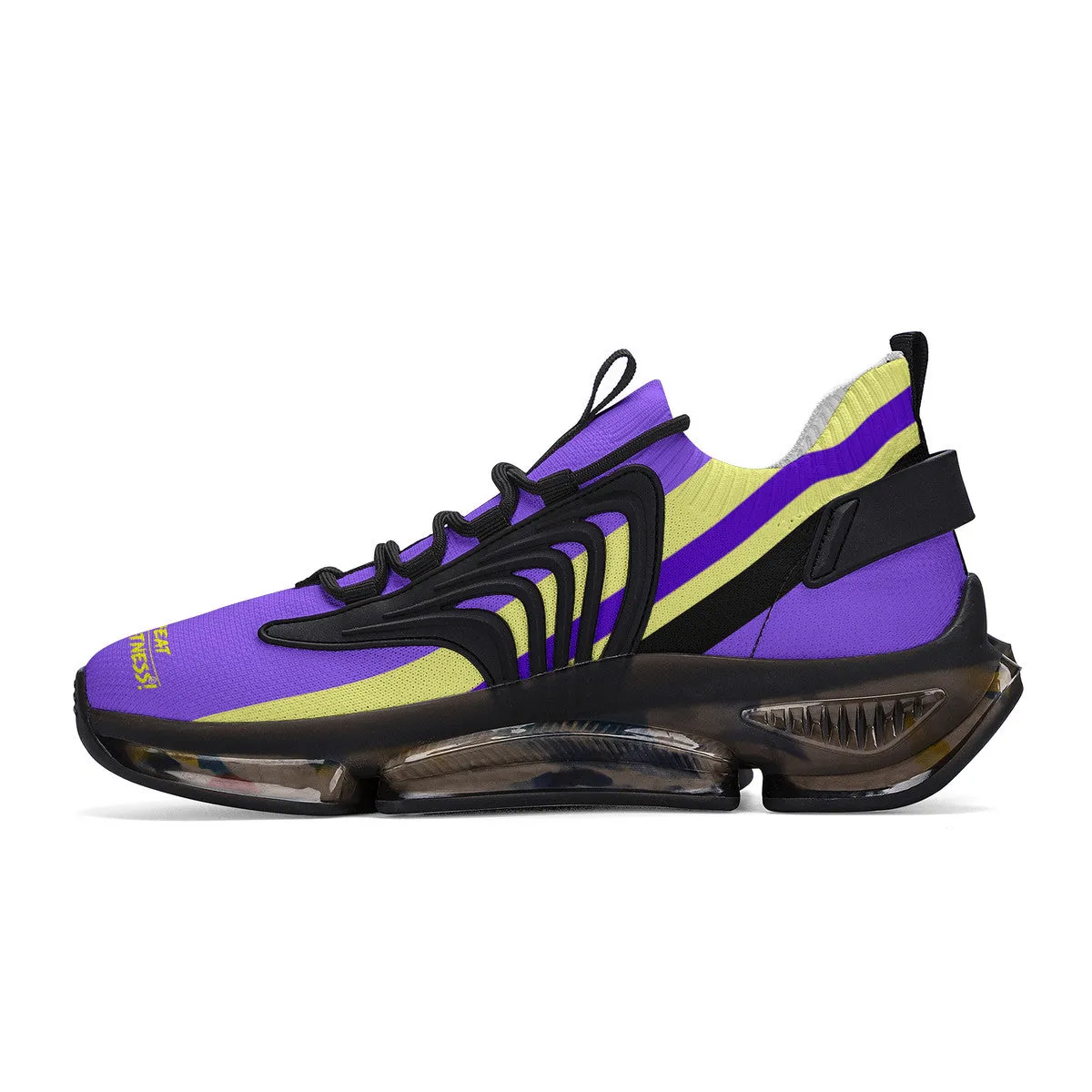 DCYG X2 Purple & Gold, Air Max React Sneakers - Black