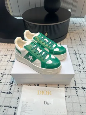 DOR Star Platform Sneaker Green Calfskin and Suede-163